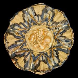 Vintage Jepson Studio Pottery – Multicolor Glaze 7" Fluted Rim Fruit Motif Bowl